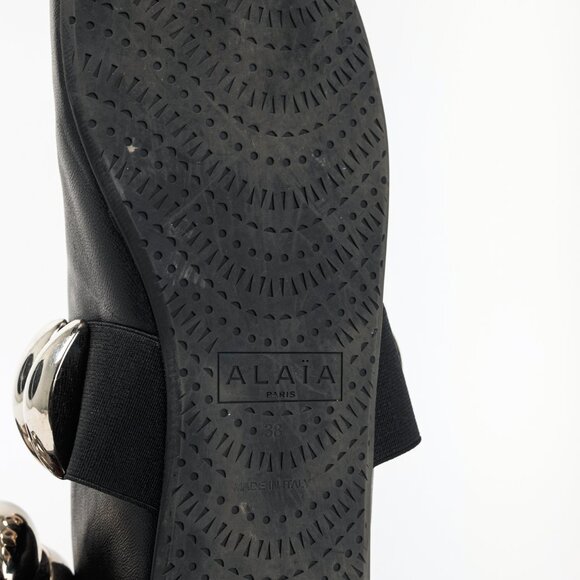 Alaia Noir Lambskin Mary-Jane Ballerina Flats Tribale - Picture 6 of 11